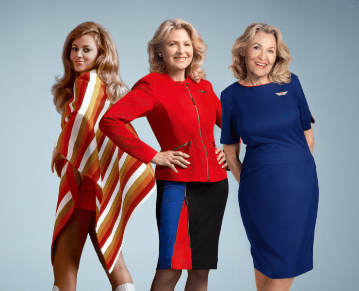 A montage of Southwest Airlines flight attendant Sandra Force