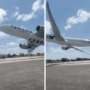 qatar airways cargo boeing 777 makes terrifying low flypass