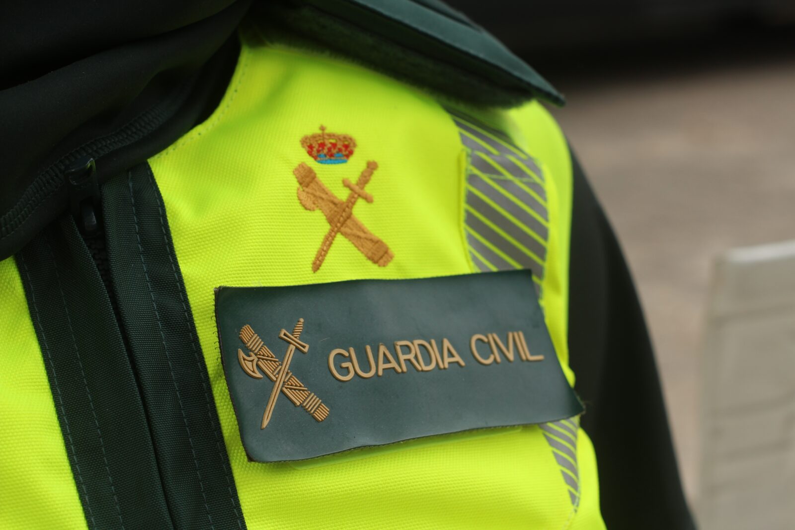 a close up of a guardia civil officer
