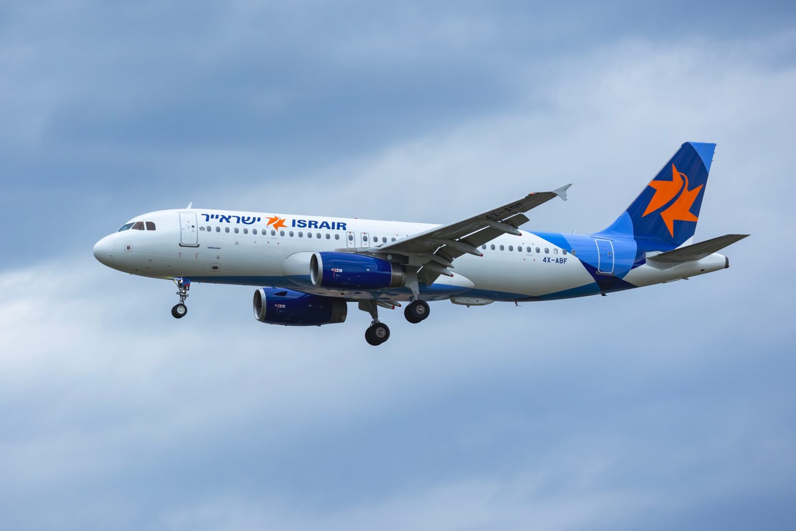 An Israir Airbus A320 flying in the sky