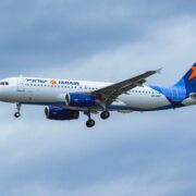 An Israir Airbus A320 flying in the sky