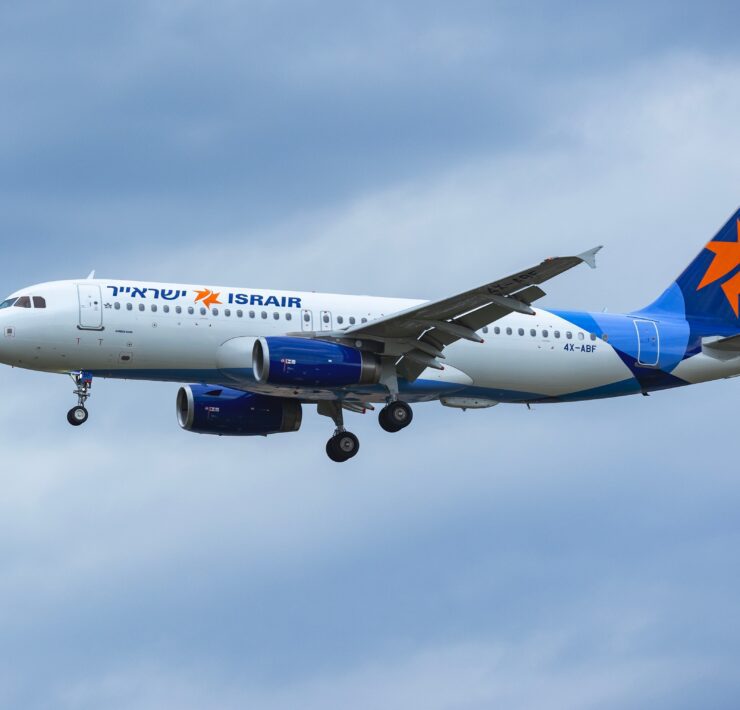 An Israir Airbus A320 flying in the sky