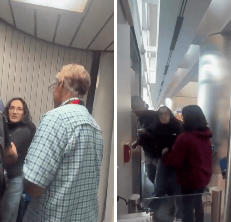 woman is detained by ICE agents as she attempts to board Southwest Airlines flight at Denver Airport