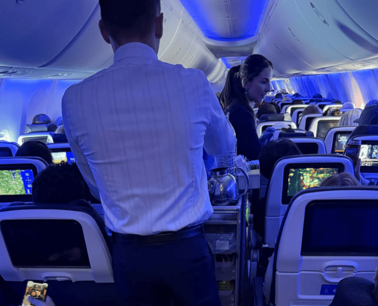 flight attendants on a united airlines plane