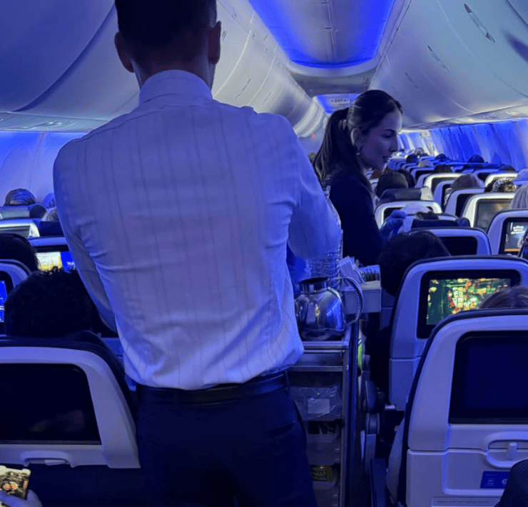 flight attendants on a united airlines plane