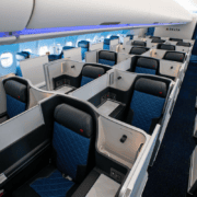 a row of seats in Delta One