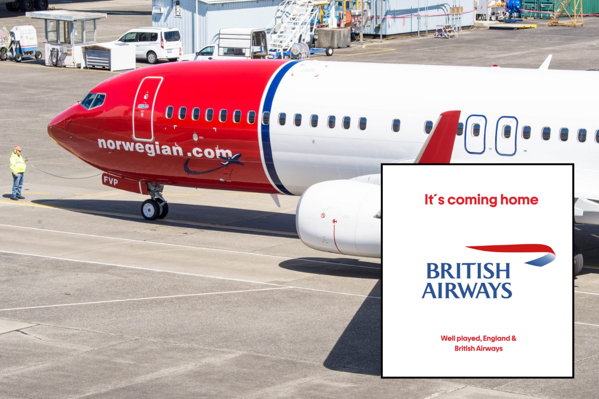 Norwegian Air Changes Its Logo to British Airways After Losing Bet On Who Would Win World Match Between England and Norway