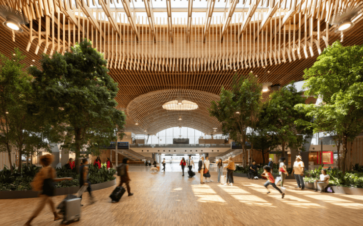 THE INSIDE OF PORTLAND AIRPORT MAIN TERMINAL