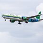 saudia airlines boieng 777 flying in the sky