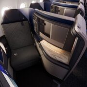 a rendering of United's lie-flat business class on 'coastliner' airbus a321neo aircraft