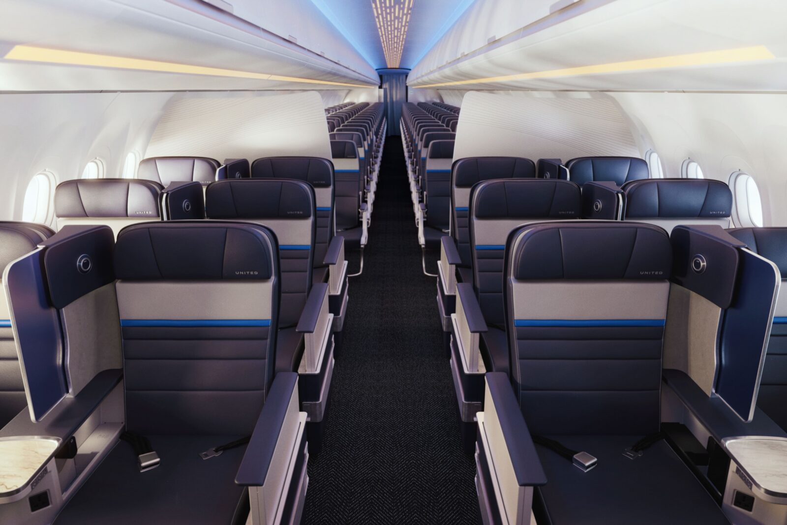 inside of united's airbus a321xlr