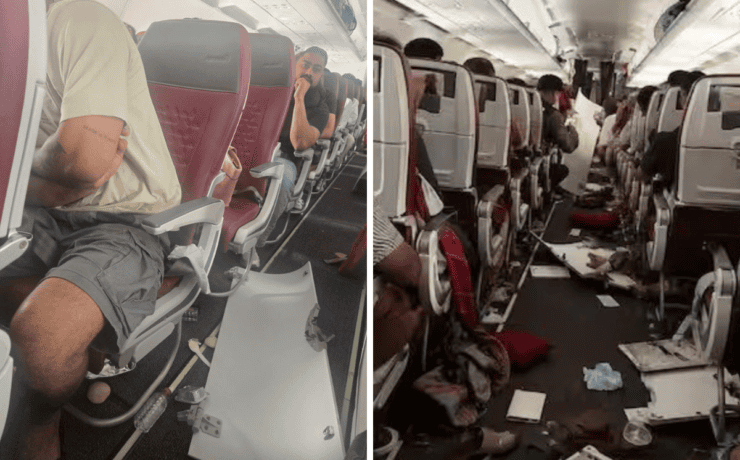 images from inside an air india airbus a320 that dropped 300 feet