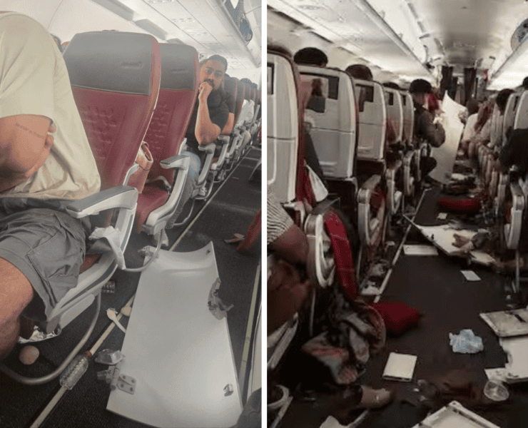 images from inside an air india airbus a320 that dropped 300 feet