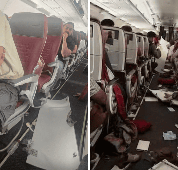 images from inside an air india airbus a320 that dropped 300 feet