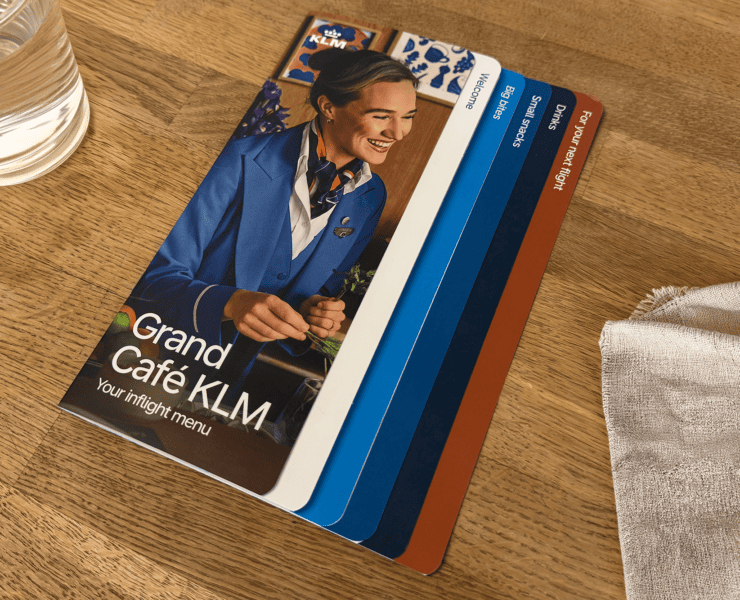 a brochure for KLM's new buy on board selection