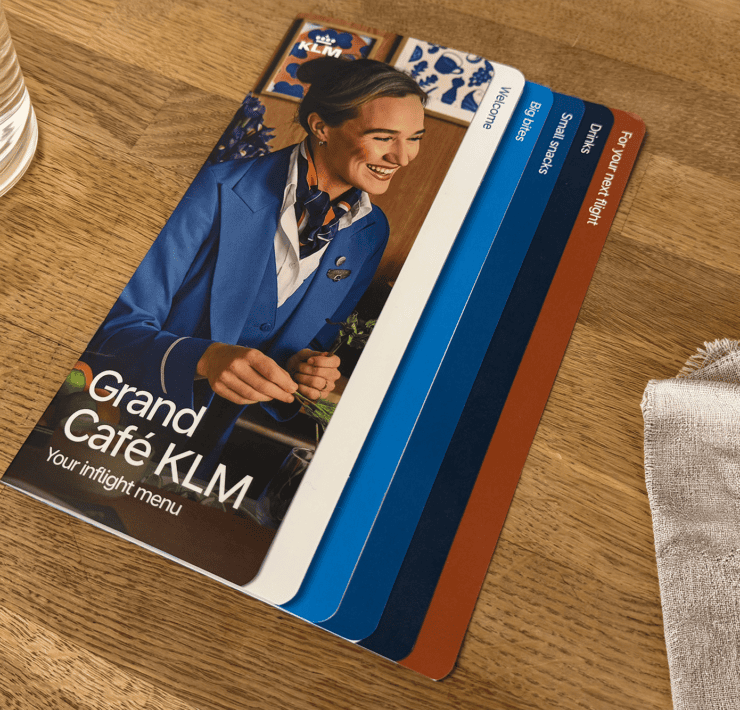 a brochure for KLM's new buy on board selection