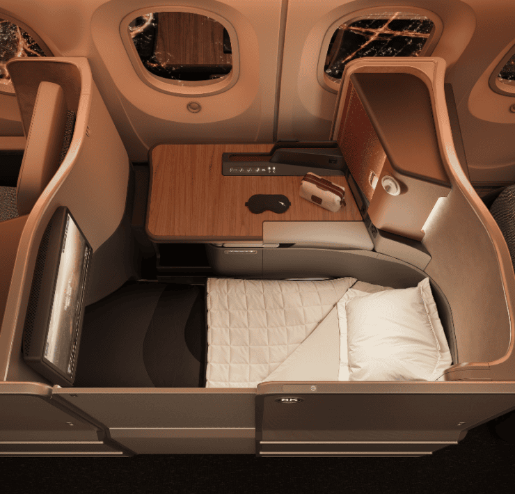 a rendering of new business class suites on upcoming deliveries of boeing 787 Dreamliners