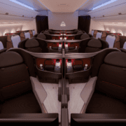 a rendering of the new Delta One cabin on upcoming deliveries of A350-1000 aircraft
