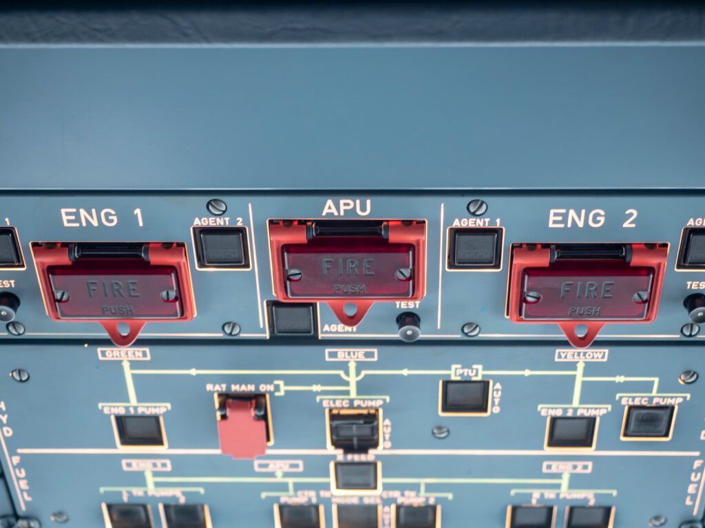 the engine fire shutoff buttons on Airbus aircraft