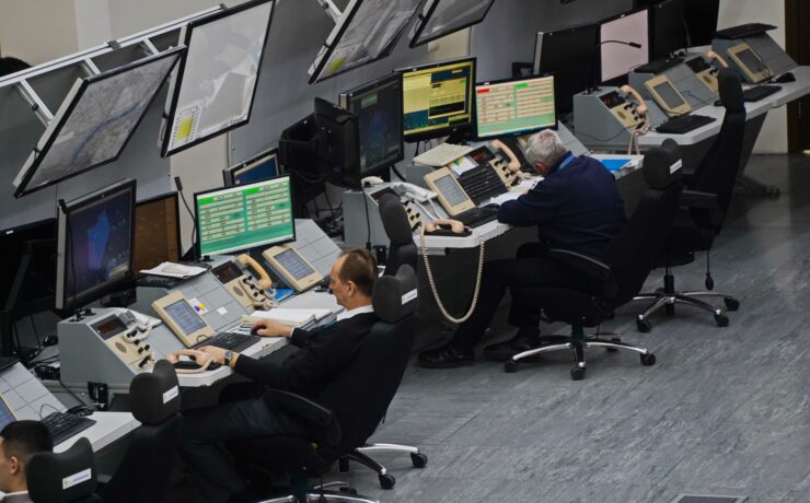 an air traffic control room