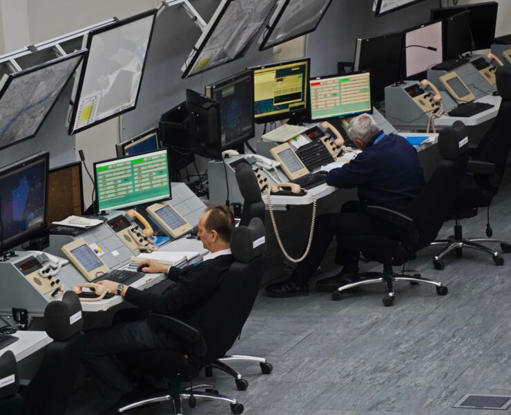 an air traffic control room