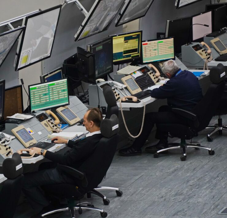 an air traffic control room