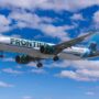a frontier airlines airbus a321 flying in the sky