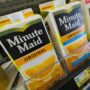 minutes juices lined up in a supermarket